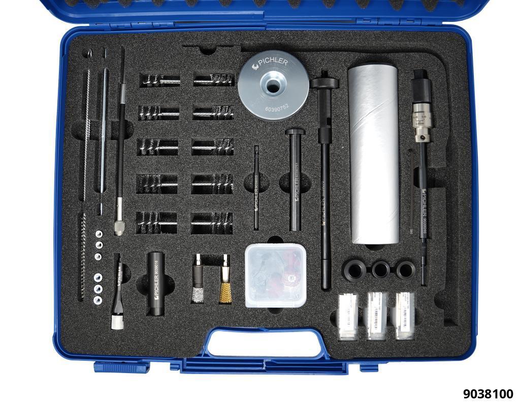 9038100: Complete Copper Washer Removal, Injector Shaft Cleaning & Injector Seat Cutting Set