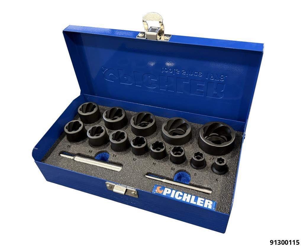 TWIST SOCKET EXTRACTOR SET 15 PIECE 6-27MM FOR DAMAGED NUTS & BOLTS - 3