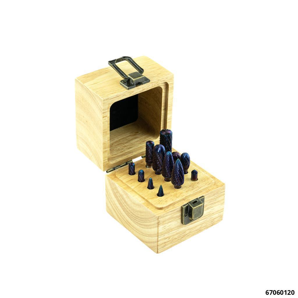 HIGH PERFORMANCE 12 PIECE BLUE-COAT CARBIDE BURR SET - 7