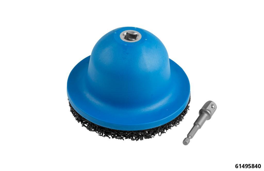 61495840: HUB CLEANING DISC 150MM WITH 1/2" DRIVE AND 1/4" HEX TO 1/2" SQUARE ADAPTOR