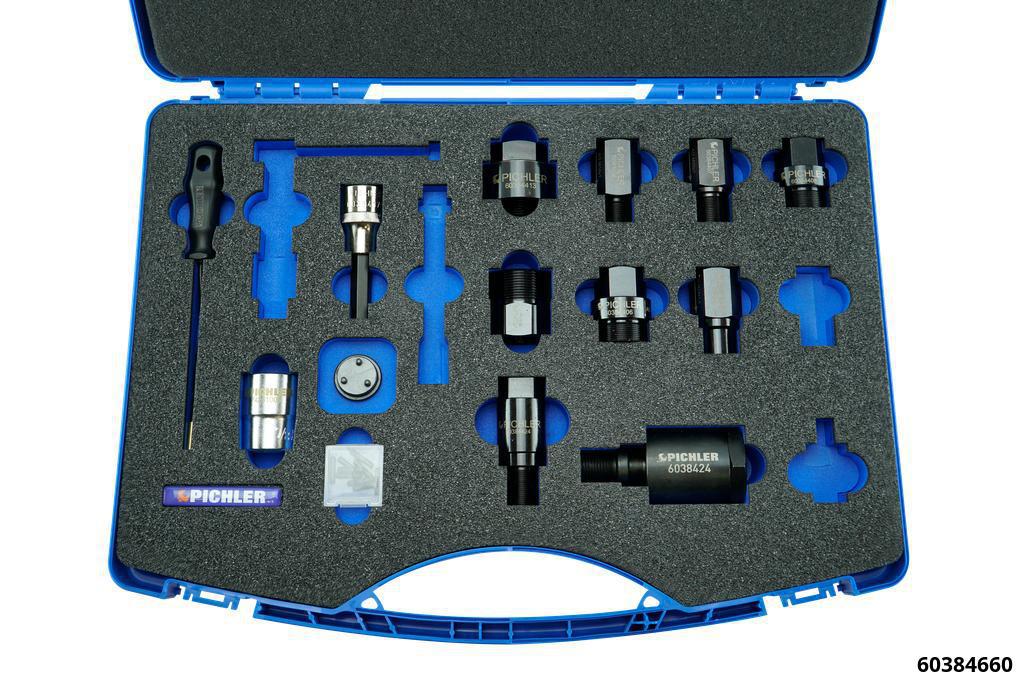 Injector Adapter Set 15 pc To Be Used With 8kg Slide Hammer & Hydraulic Sets - 1
