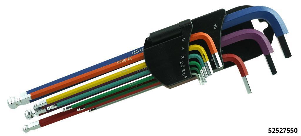 52527550: MAGNETIC ALLEN KEY SET EXTRA LONG COLOUR CODED