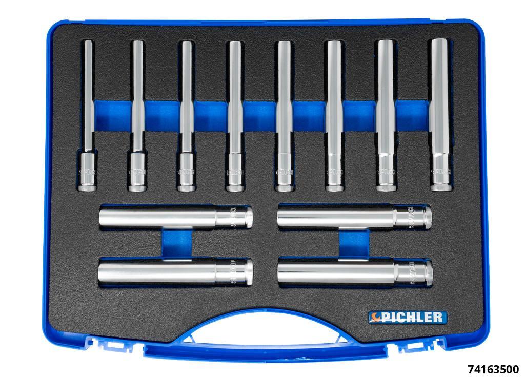 SPECIAL EXTRA LONG PASS THROUGH SOCKET SET 12 PIECE 120MM 8-19MM 3/8" - 1