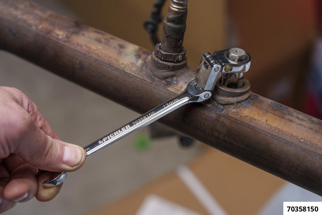 DOUBLE JOINT RATCHET & OPEN-END SPANNER 13 MM, FINE-TOOTHED, 120 TEETH - 14