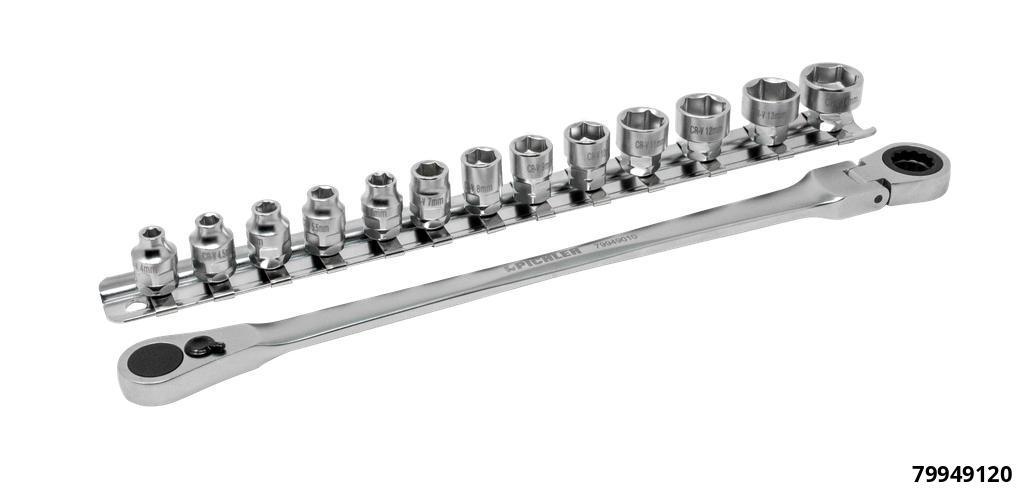 ULTRA-SLIM SOCKET & RATCHET SET 4–14 MM (14 PCS) - 1