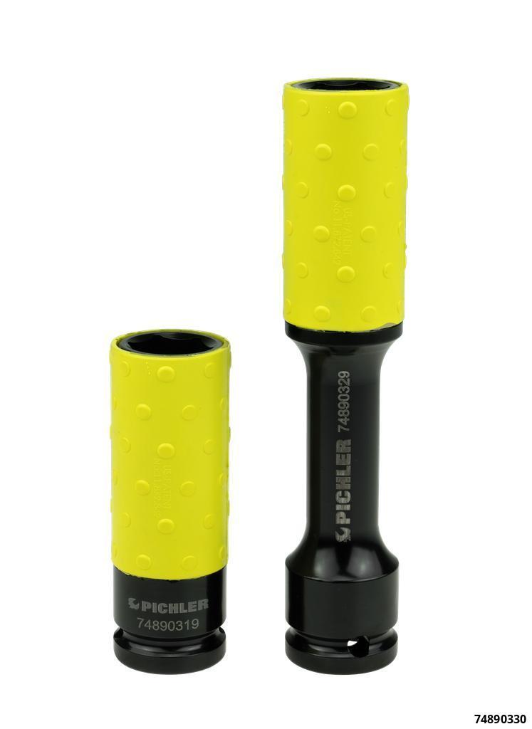 74890330: SPECIAL 19MM IMPACT SOCKET SET WITH NON-ROTATING PROTECTIVE SLEEVES TO PREVENT DAMAGE TO LACQUER (85 MM & 150 MM LENGTHS)