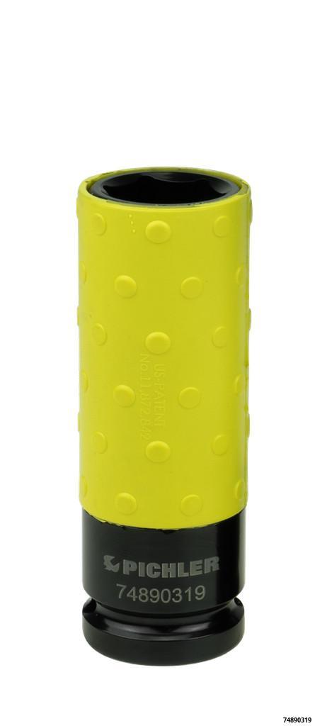 74890319: SPECIAL 19MM IMPACT SOCKET WITH NON ROTATING PROTECTIVE SLEEVE TO PREVENT DAMAGE TO LACQUER 85 MM LENGTH