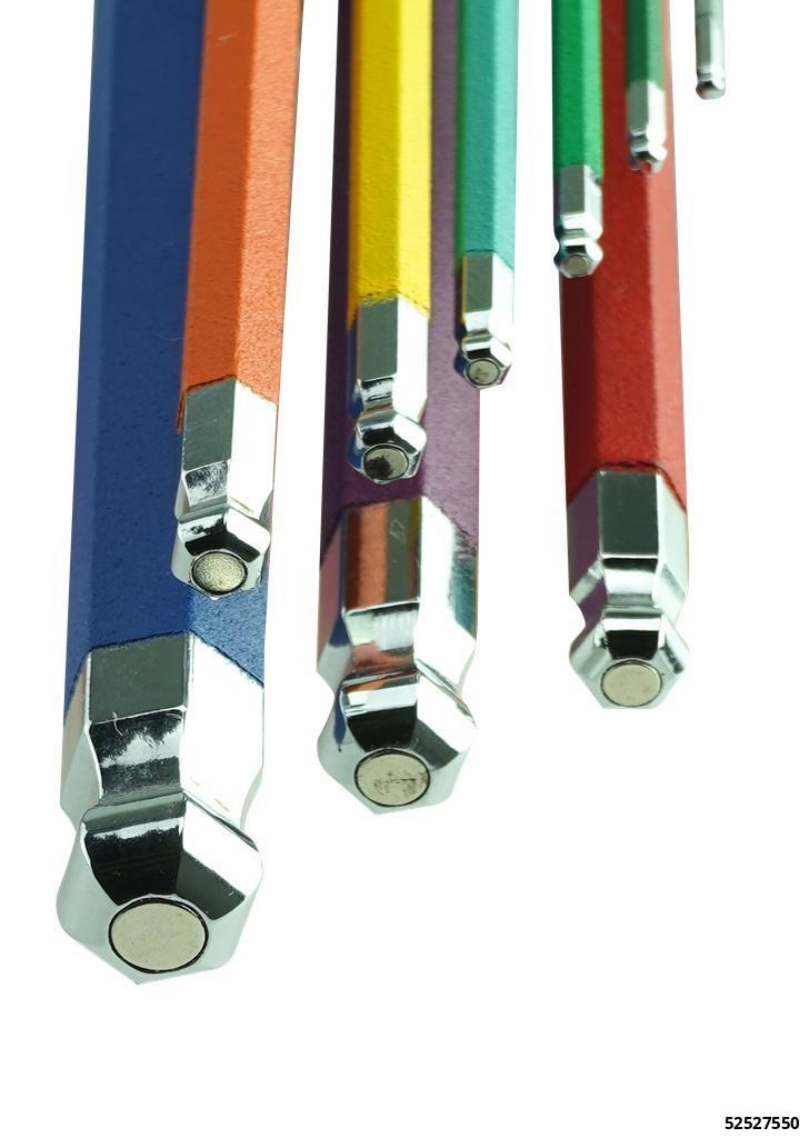 MAGNETIC ALLEN KEY SET EXTRA LONG COLOUR CODED - 5