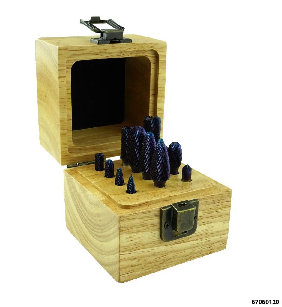 HIGH PERFORMANCE 12 PIECE BLUE-COAT CARBIDE BURR SET - 1