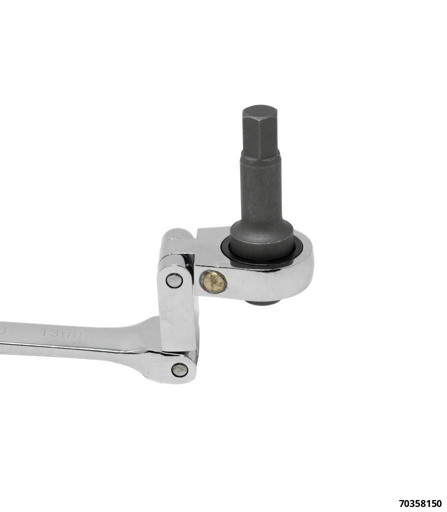 DOUBLE JOINT RATCHET & OPEN-END SPANNER 13 MM, FINE-TOOTHED, 120 TEETH - 6