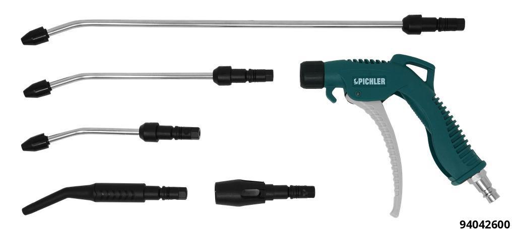 94042600: COMPRESSED AIR BLOW GUN SET WITH 5 PLUG-IN NOZZLES