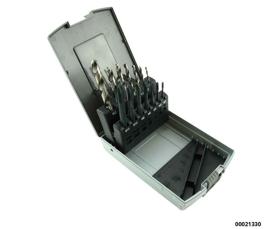 14-PIECE SHSS-E TAP AND CORE DRILL SET, M3–M12, DIN 371/376, STEAM-TREATED - 3