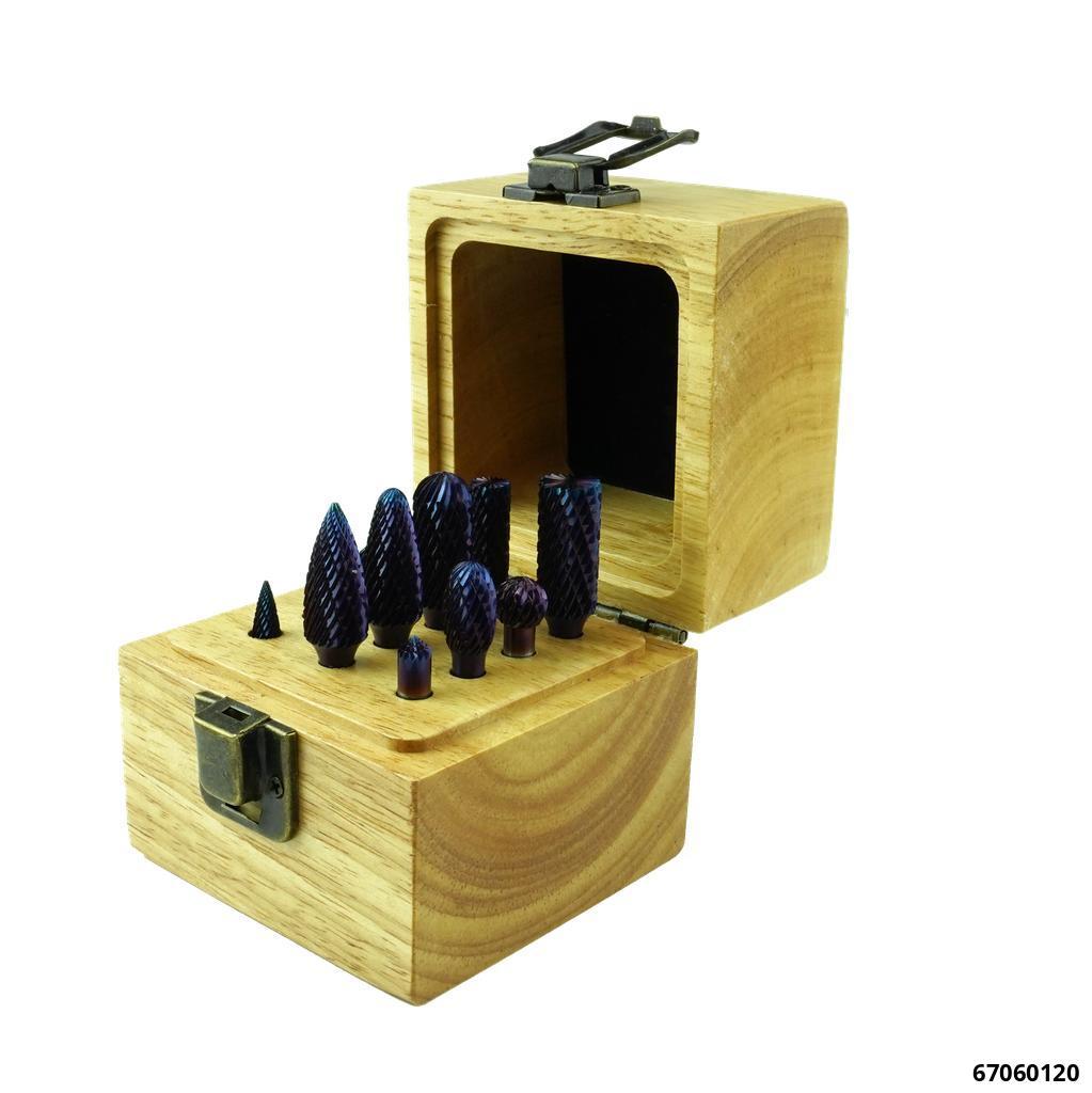 HIGH PERFORMANCE 12 PIECE BLUE-COAT CARBIDE BURR SET - 12