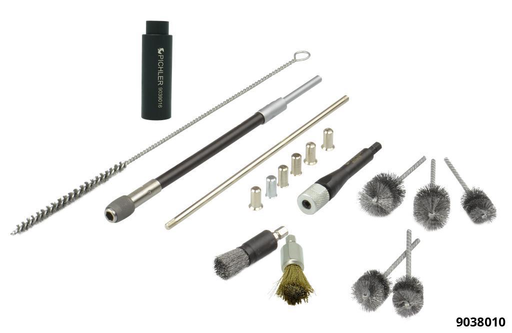 9038010: INJECTOR SHAFT CLEANING BRUSH SET MODULE 1 (18 PCS)