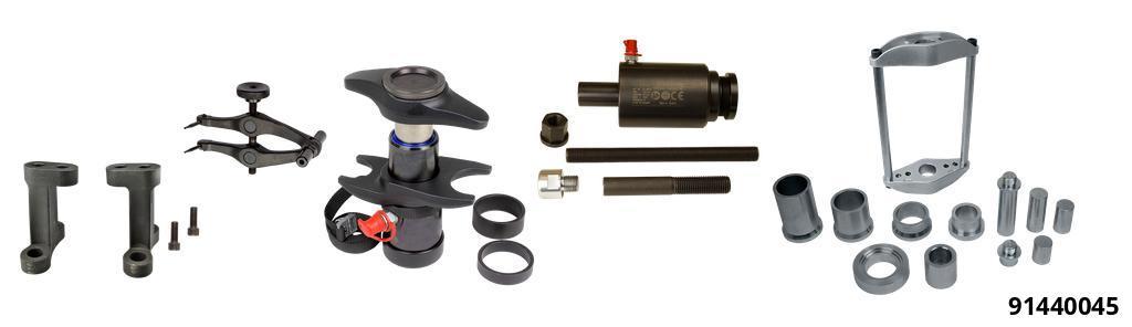 45 TON HYDRAULIC COMMERCIAL TOOL SET, KING PIN, HUB PULLER, BALL JOINT SPLITTER - 1