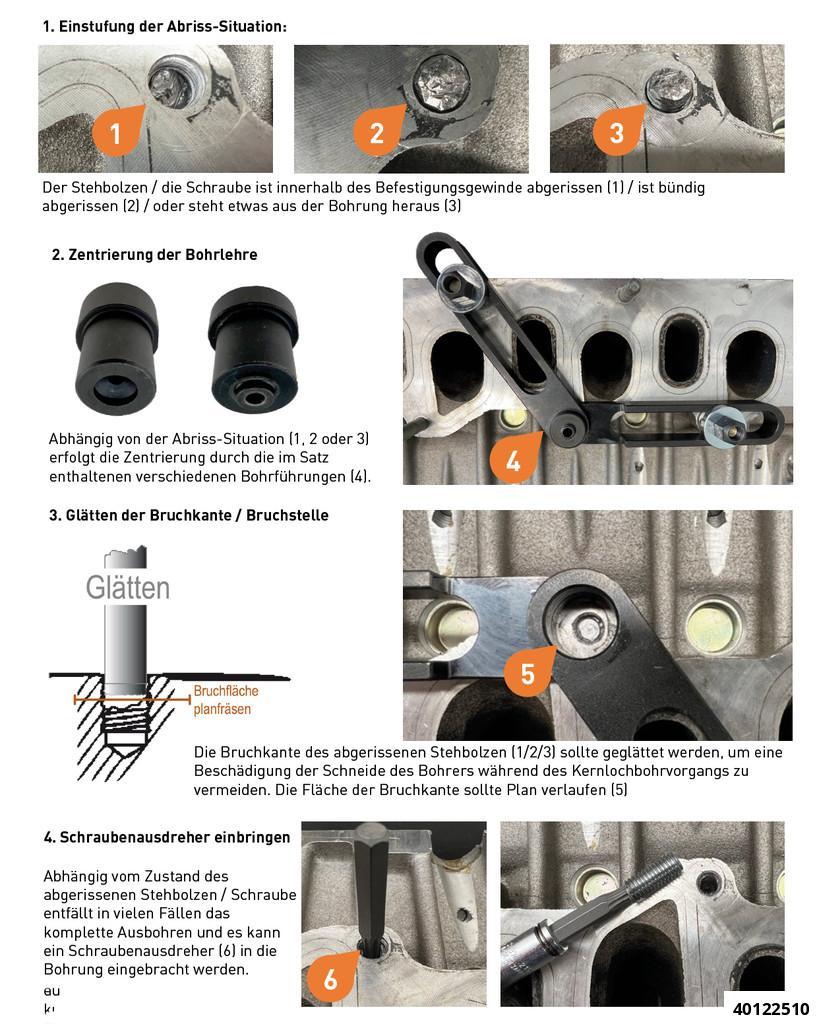 40122510: UNIVERSAL DRILLING GUIDE SET M6-M10 WITH MILLING END CUTTER SET
