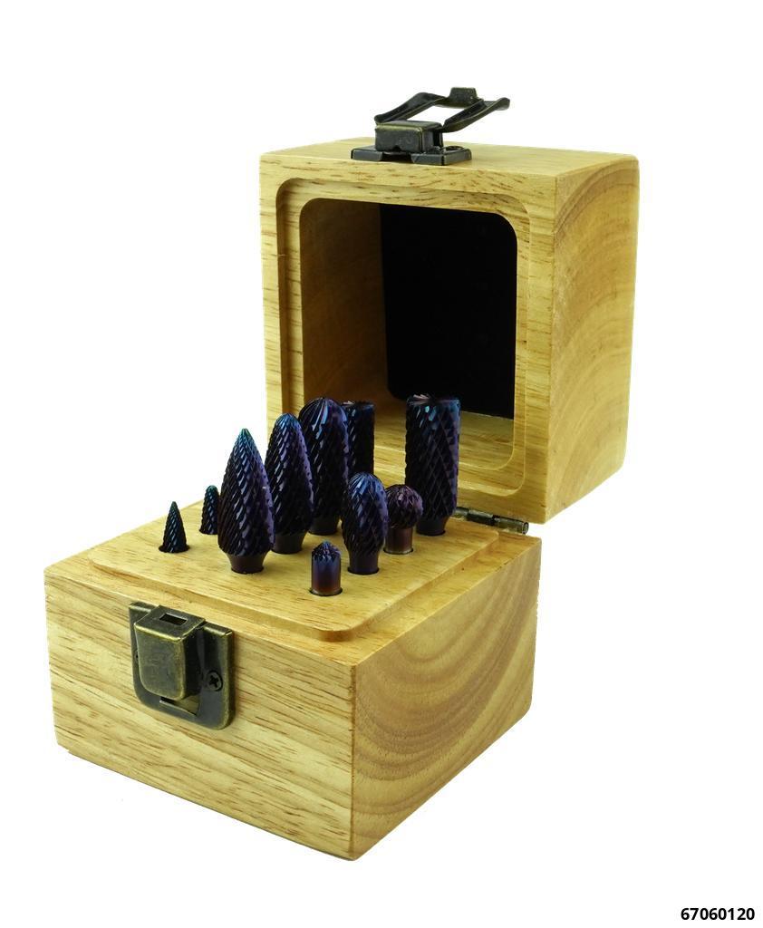 HIGH PERFORMANCE 12 PIECE BLUE-COAT CARBIDE BURR SET - 8