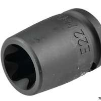 Impact E-Torx Socket E22 Drive ½", Impact Resistant