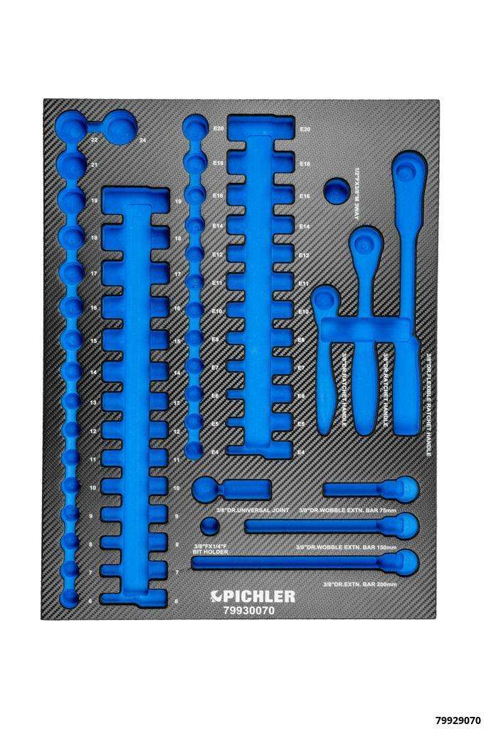 Einlage für 79930070 Steckschlüsselsatz 3/8", 64-tlg. 376x495x32 mm