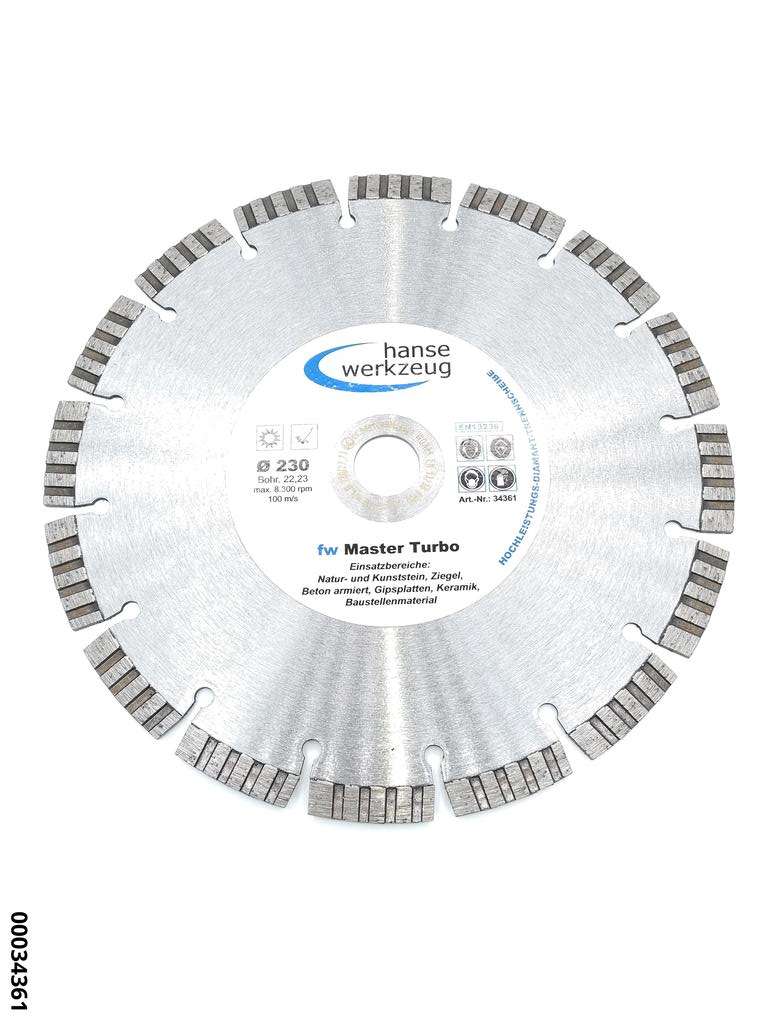 hansewerkzeug Master **TURBO**  Diamant- Trennscheibe 230 x 22,3mm