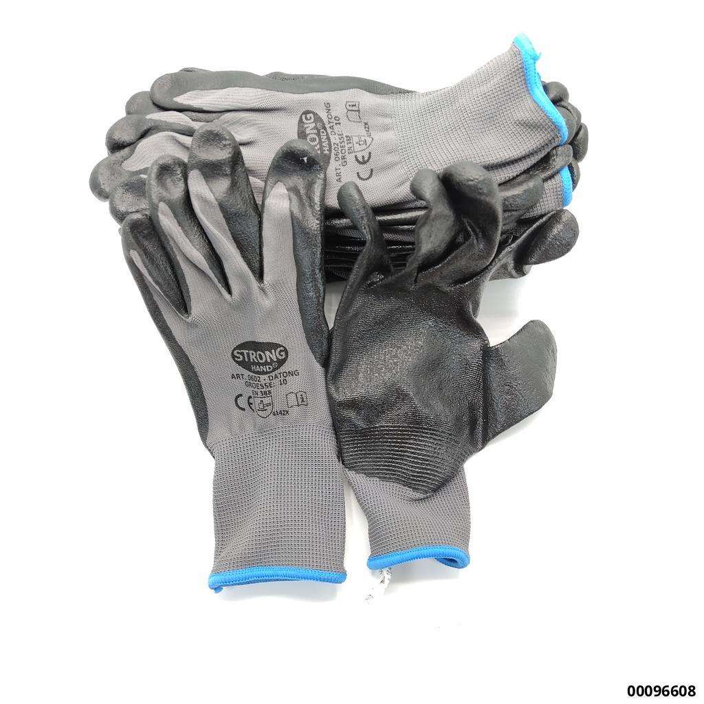 Werkstatt-Handschuh "Nylon-Strick Nitril"  Gr.10 (Teil-Nitril- Beschichtet, EN 388) (VE 12 Paar)