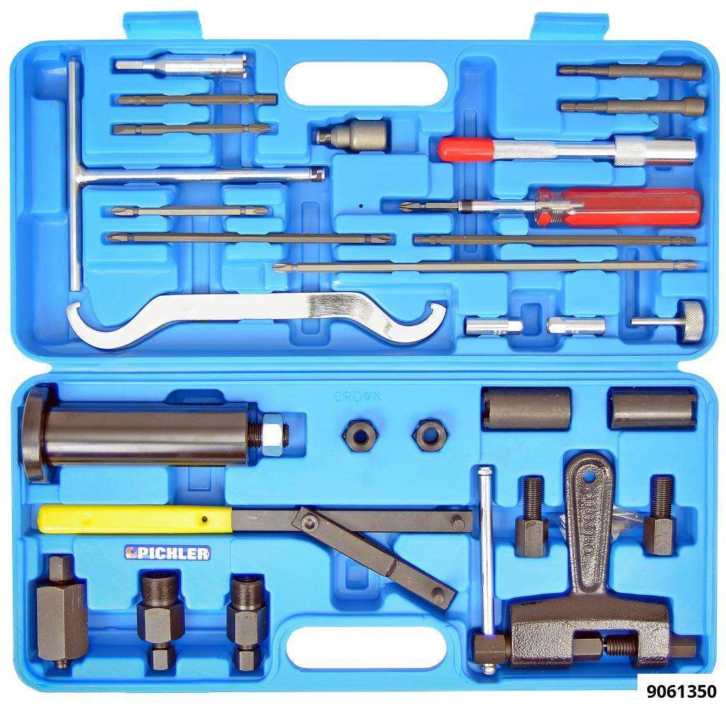 Motorrad-universal Werkzeug SET mit Pol- u.Schwungradabzieher, Kurbelwellen- Ketten-,Ventil-,Kupplung-,Getriebe-