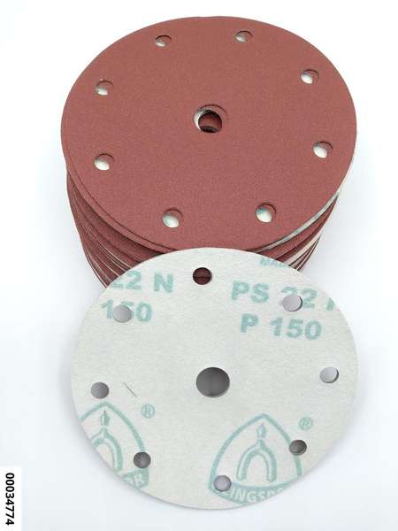 hansewerkzeug Schleifpapier kletthaftend 150 mm K 150  Lochform: GLS 1  (VE 100 Stück)