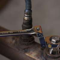Double joint ratchet open-end wrench 13 mm, Fine-toothed, 120 teeth