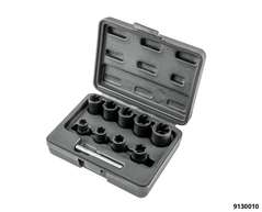 Twist Socket Extractor Set, 9 pcs., 3/8", 10-19 mm