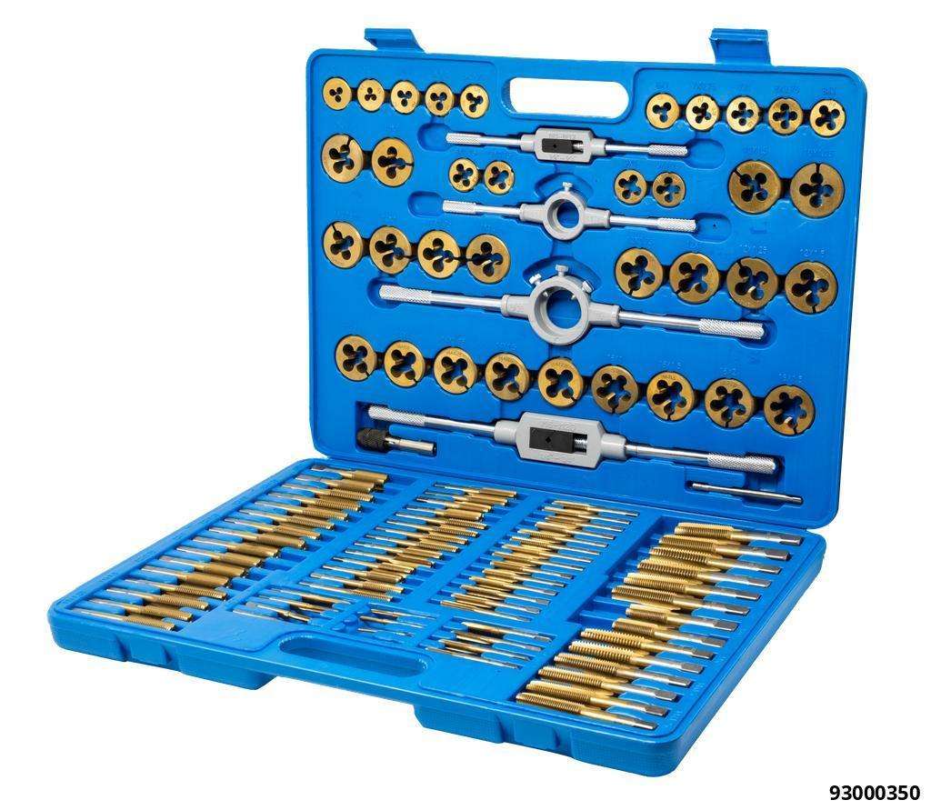 Coffret de tarauds et filières HSS M2 - M18, 110 pcs., métrique