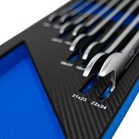 Double open-end spanner set, 8 pcs., extra flat