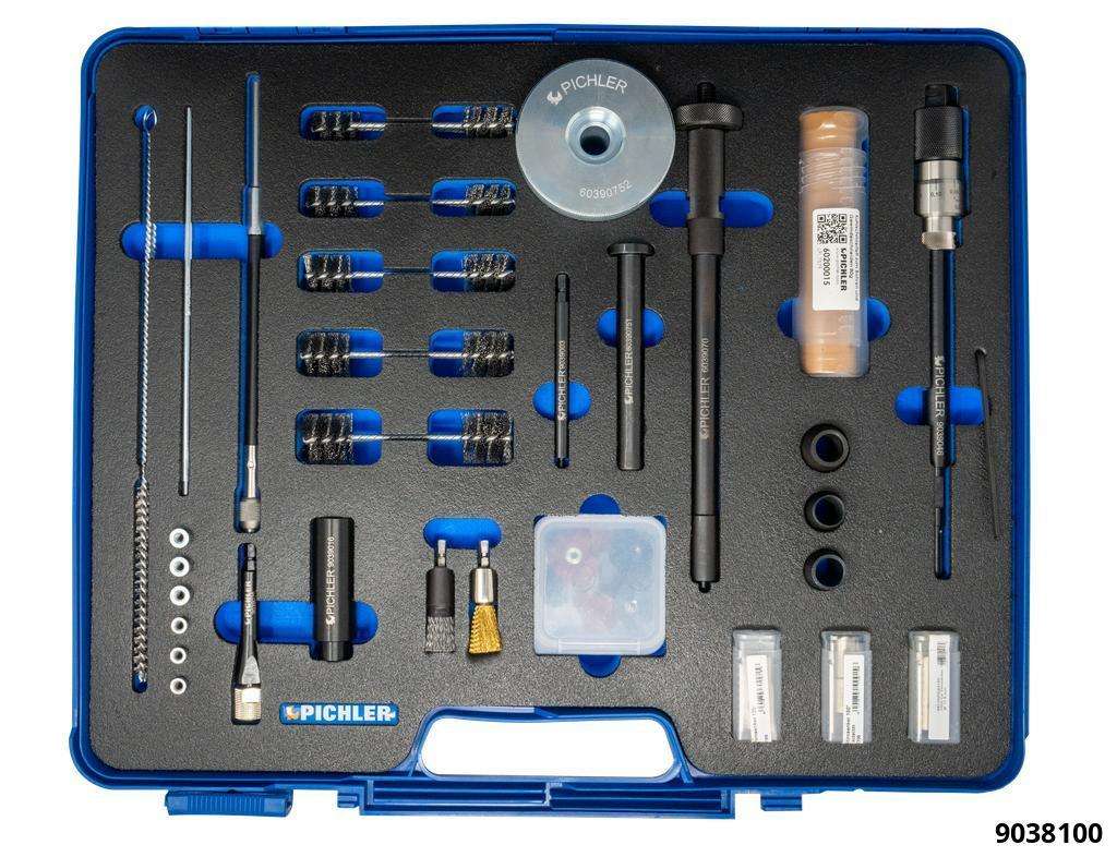 Injector shaft cleaning set with 5 modules
