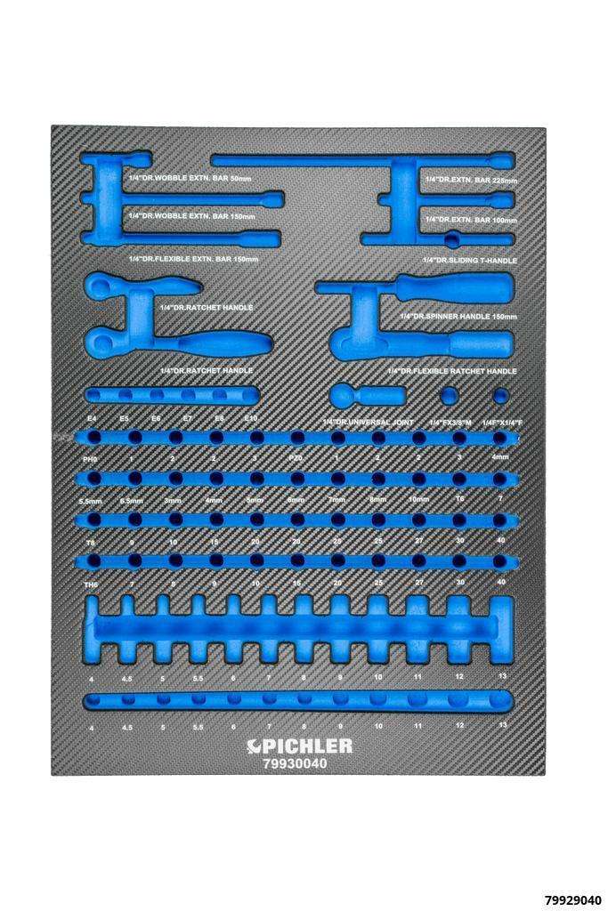 Einlage für 79930040 Steckschlüsselsatz 1/4", 87-tlg. 376x495x32 mm