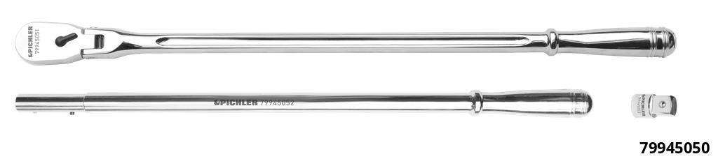 1/2" Gelenk-Ratsche, 72 Zähne, verlängerbar, 610 mm & 1120 mm, max. 1000 Nm