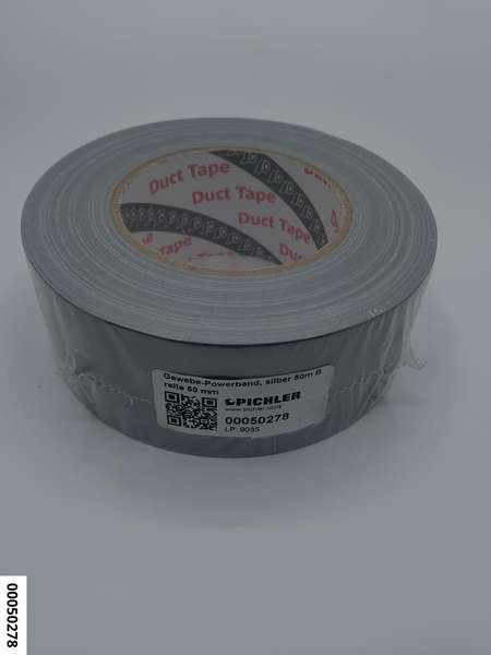 hansewerkzeug Gewebe-Powerband, silber 50m Breite 50 mm