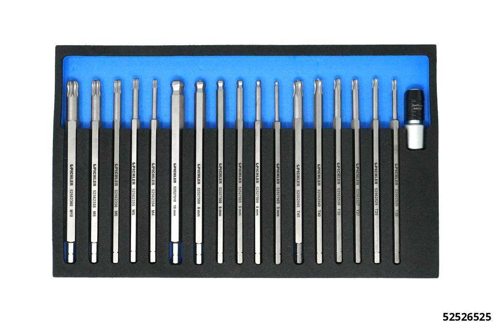 Kugelkopfschlüssel-Satz XZN / Innensechskant / Torx, 18-tlg.