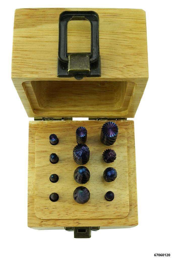 Hartmetall-Frässtifte-Set 12-tlg. mit Kreuzverzahnung, 6 mm Schaft-Ø & BLUE COAT Beschichtung