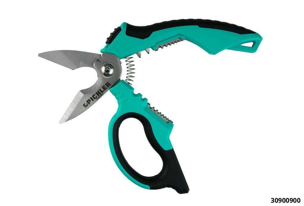 Industrial universal scissors type 1 with crimping and stripping function & Micro-serratedcutting edge