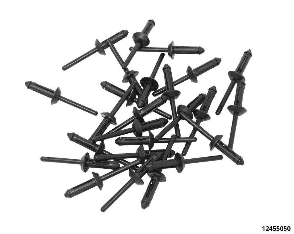 Jeu de 25 rivets plastique 5 x 15,8 mm