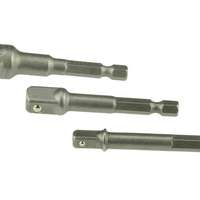 Socket acceptance adapter set 3 pc. drill head to square 1/4", 3/8", 1/2"