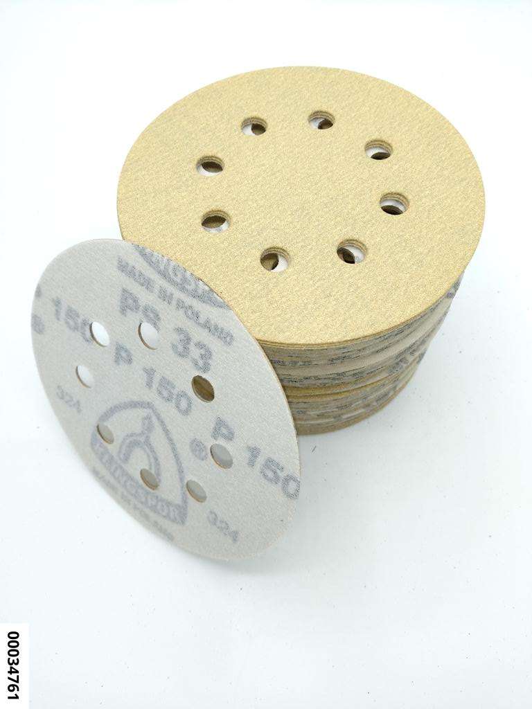 hansewerkzeug Schleifpapier kletthaftend, 125mm, Korn 150   Lochform: GLS5 (VE 100 Stück)