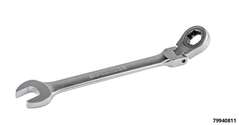 Ratchet ring wrench with joint, 11 mm, snowflake profile, 72 teeth