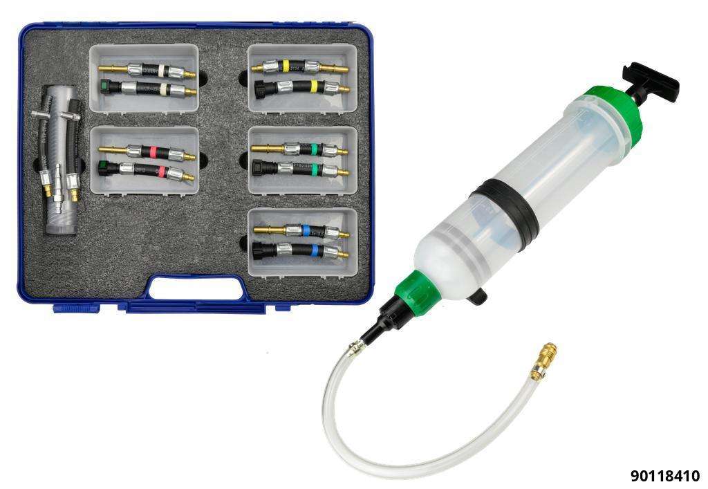 Dosier-Handpumpe 1500 ml Diesel/Benzin inkl. Adaptersatz mit Schnellkupplungsanschlüssen DIN & SAE