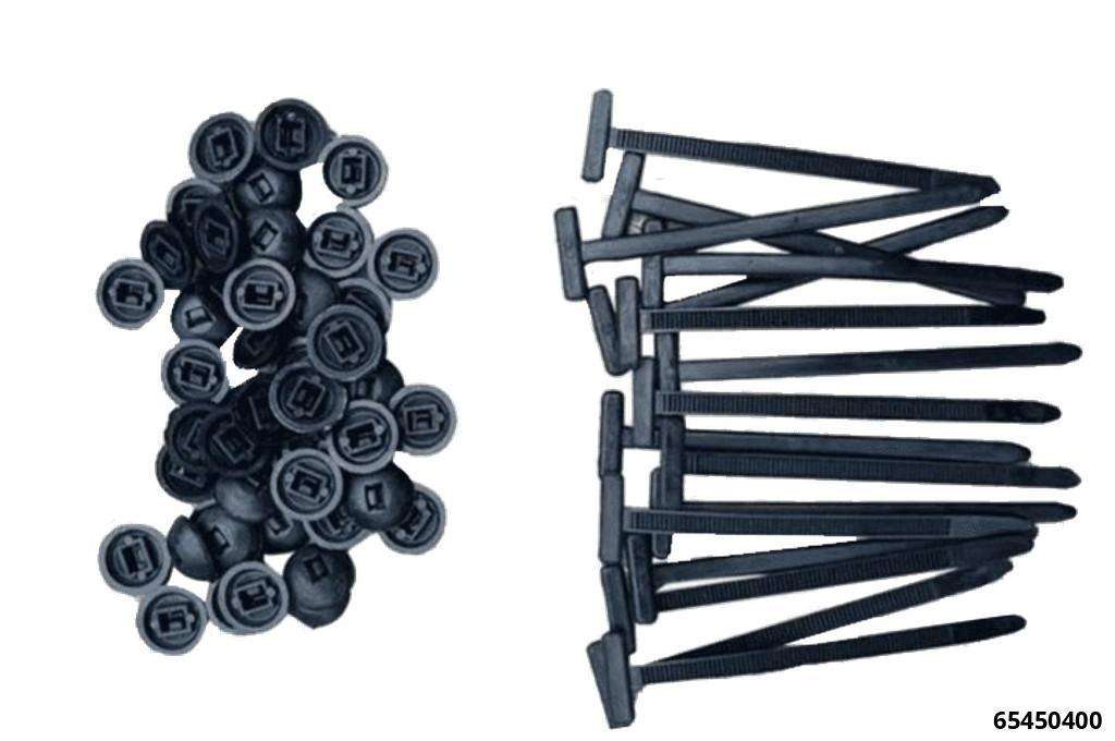 T-clip cable ties, 100 pcs.