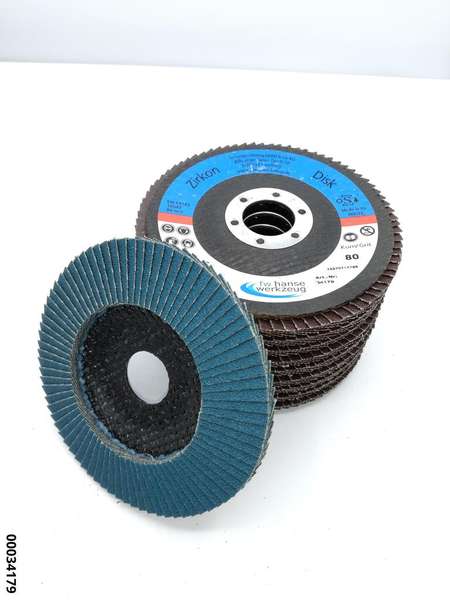 hansewerkzeug 10er-Pack Zirkon-Disc-Gew. 115 x 22,23mm  Korn 80 (VE10)