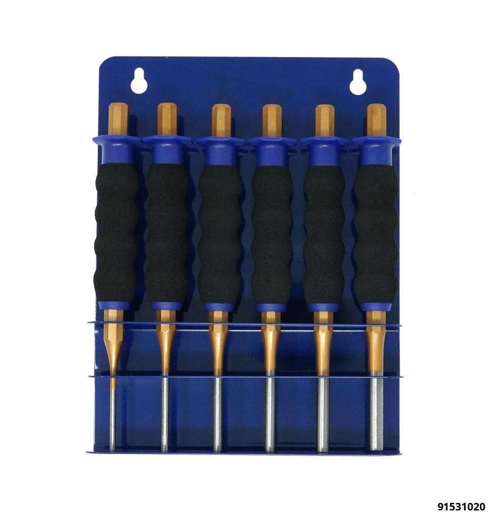 Splintentreiberset SOFTGRIP 6-tlg. ø 3, 4, 5, 6, 7, 8 mm mit Handschutz