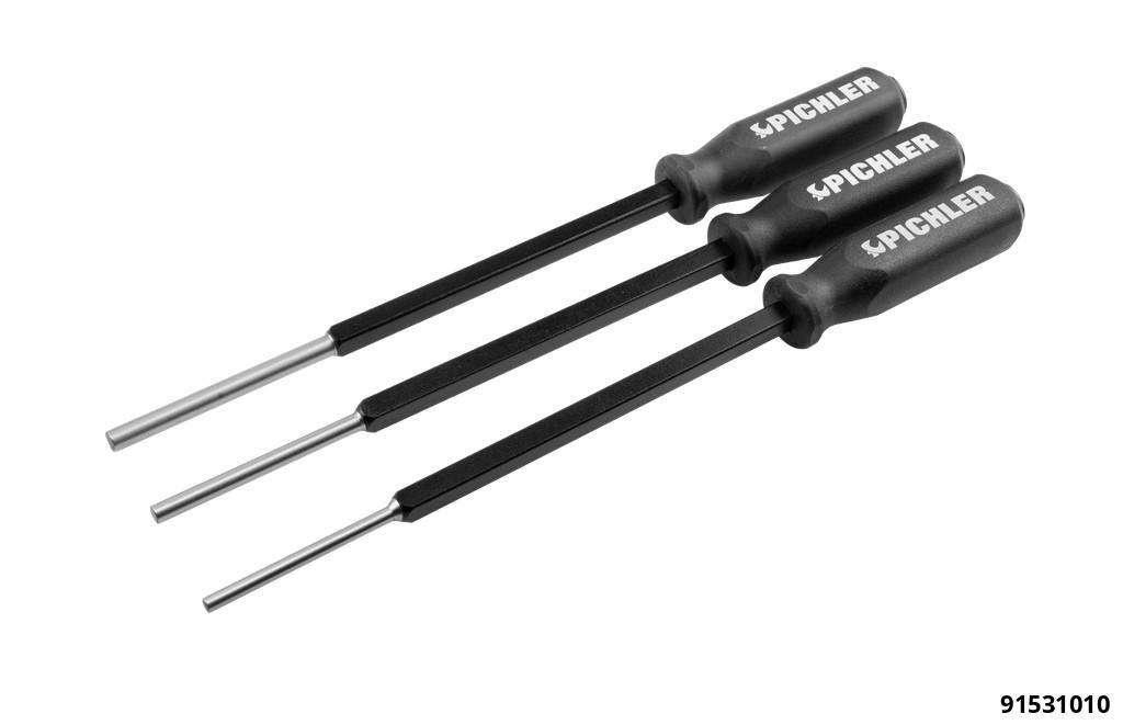 Extended reach pin punches XXL 3 pcs. Ø 6 mm, 8 mm, 10 mm
