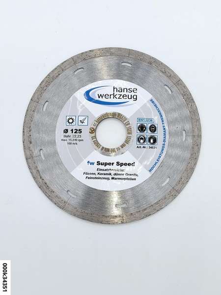 hansewerkzeug Master Diamanttrennscheibe 125mm x 22,23mm*