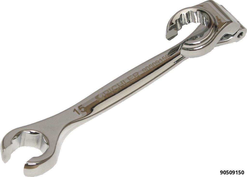 Cle articulée ouverte pour tuyau ou tube 12 pans 15 mm