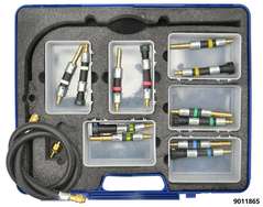 Jeu complémentaire de 14 pcs avec raccords rapides pour purger les circuits de carburant gasoil